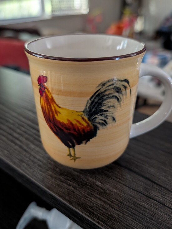 Oneida Other - cottagecore Rooster Ceramic Coffee Mug - Beige and Brown